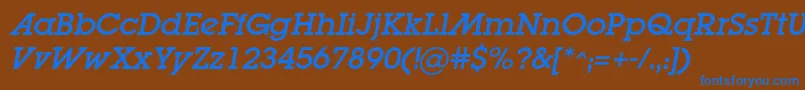 LugaadcItalic Font – Blue Fonts on Brown Background