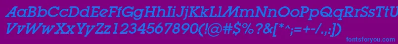 LugaadcItalic Font – Blue Fonts on Purple Background