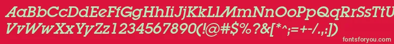 LugaadcItalic Font – Green Fonts on Red Background