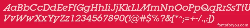 LugaadcItalic Font – Pink Fonts on Red Background