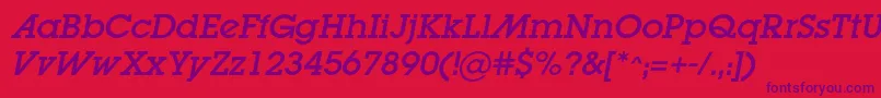 LugaadcItalic Font – Purple Fonts on Red Background