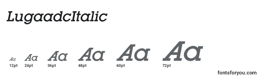 Размеры шрифта LugaadcItalic