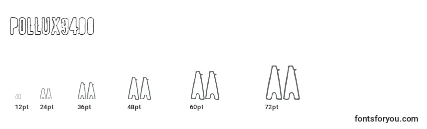 Tamanhos de fonte Pollux9400