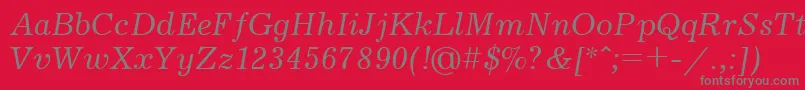 フォントJournalItalicCyrillic – 赤い背景に灰色の文字