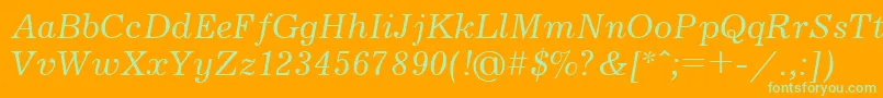 JournalItalicCyrillic Font – Green Fonts on Orange Background