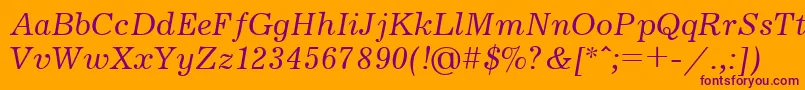 JournalItalicCyrillic Font – Purple Fonts on Orange Background