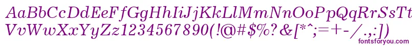 JournalItalicCyrillic Font – Purple Fonts on White Background