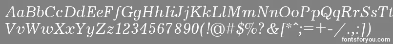 フォントJournalItalicCyrillic – 灰色の背景に白い文字