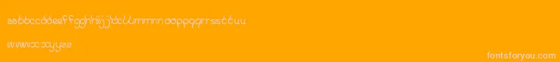 KeepQuietAndSimple-Schriftart – Rosa Schriften auf orangefarbenem Hintergrund