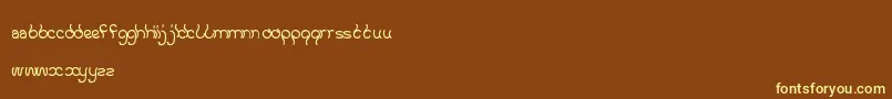 KeepQuietAndSimple Font – Yellow Fonts on Brown Background