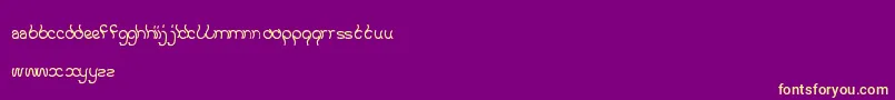 KeepQuietAndSimple-Schriftart – Gelbe Schriften auf violettem Hintergrund