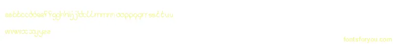 KeepQuietAndSimple-Schriftart – Gelbe Schriften auf weißem Hintergrund