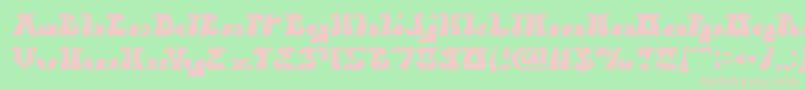 BluesMelody-fontti – vaaleanpunaiset fontit vihreällä taustalla