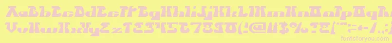 BluesMelody-fontti – vaaleanpunaiset fontit keltaisella taustalla