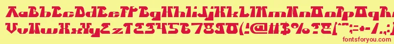 フォントBluesMelody – 赤い文字の黄色い背景