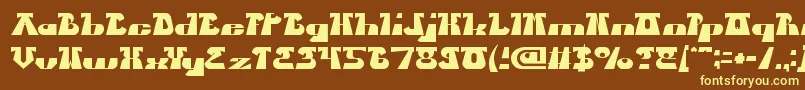 BluesMelody-fontti – keltaiset fontit ruskealla taustalla