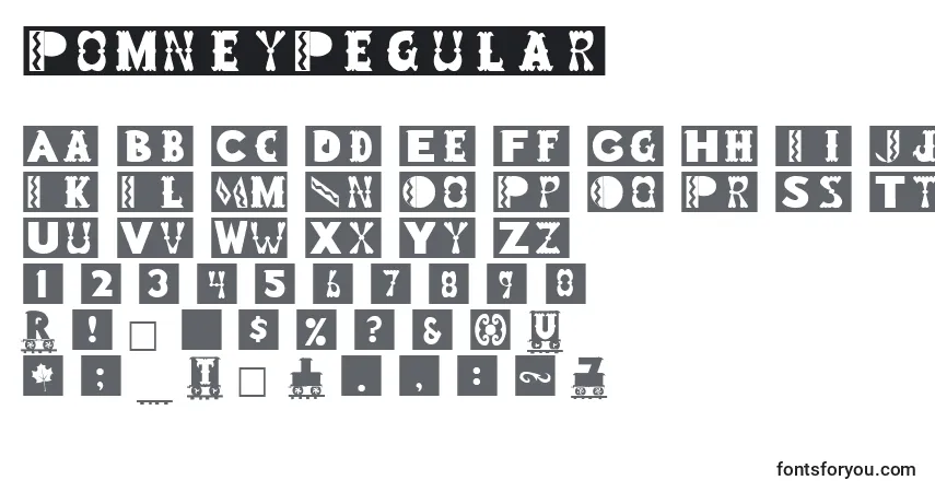 A fonte RomneyRegular – alfabeto, números, caracteres especiais
