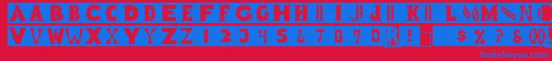 RomneyRegular Font – Blue Fonts on Red Background