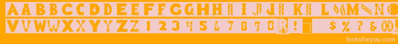 RomneyRegular Font – Pink Fonts on Orange Background