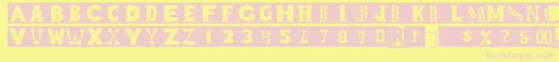 RomneyRegular Font – Pink Fonts on Yellow Background