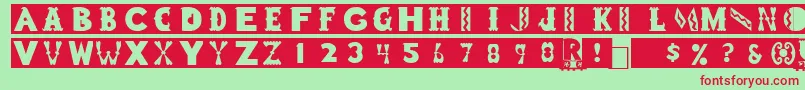RomneyRegular Font – Red Fonts on Green Background