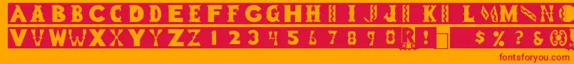 RomneyRegular Font – Red Fonts on Orange Background
