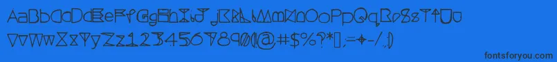 Questrahollow Font – Black Fonts on Blue Background