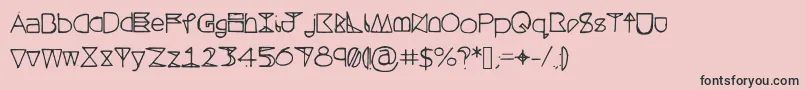 Weitere Informationen zur Questrahollow-Schriftart Questrahollow-Schriftart – Schwarze Schriften auf rosa Hintergrund