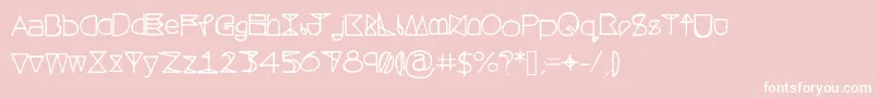 Questrahollow-Schriftart – Weiße Schriften auf rosa Hintergrund