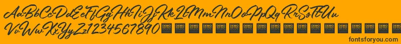 StayFreshDemo-fontti – mustat fontit oranssilla taustalla