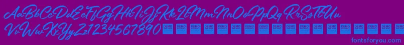 fuente StayFreshDemo – Fuentes Azules Sobre Fondo Morado