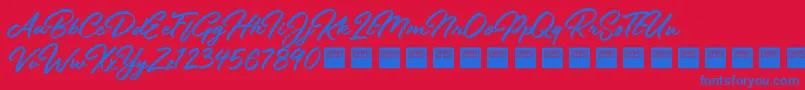 StayFreshDemo Font – Blue Fonts on Red Background