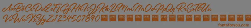 Fonte StayFreshDemo – fontes marrons em um fundo cinza