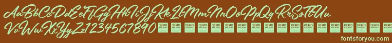 StayFreshDemo Font – Green Fonts on Brown Background