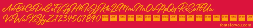 StayFreshDemo Font – Orange Fonts on Red Background