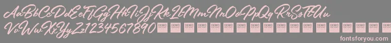 Шрифт StayFreshDemo – розовые шрифты на сером фоне