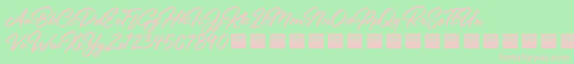Шрифт StayFreshDemo – розовые шрифты на зелёном фоне