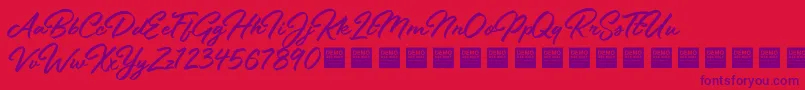 StayFreshDemo Font – Purple Fonts on Red Background