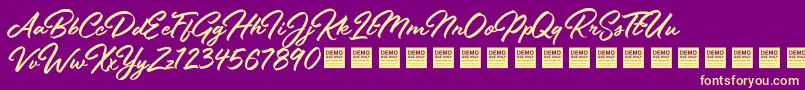 StayFreshDemo Font – Yellow Fonts on Purple Background