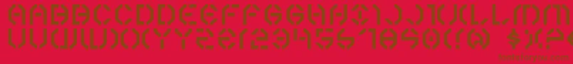 Y3k Font – Brown Fonts on Red Background