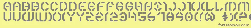 フォントY3k – 黄色の背景に灰色の文字