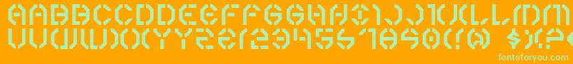 Y3k Font – Green Fonts on Orange Background