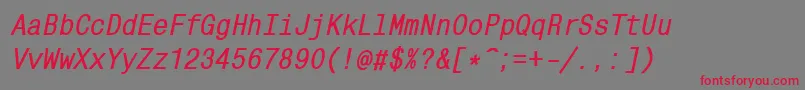 Mncbi Font – Red Fonts on Gray Background