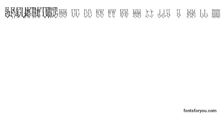 Schriftart SrcuenFont – Alphabet, Zahlen, spezielle Symbole