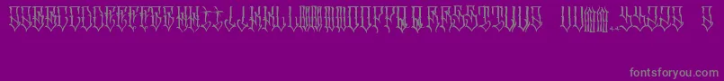 SrcuenFont-Schriftart – Graue Schriften auf violettem Hintergrund