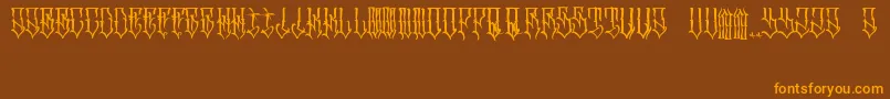 SrcuenFont Font – Orange Fonts on Brown Background