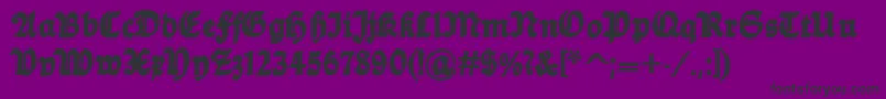 Balladecontour-fontti – mustat fontit violetilla taustalla
