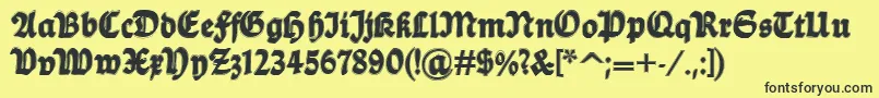Balladecontour Font – Black Fonts on Yellow Background