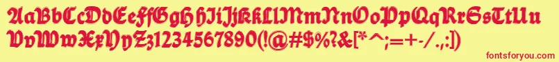 Balladecontour Font – Red Fonts on Yellow Background