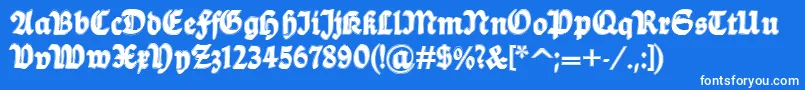 フォントBalladecontour – 青い背景に白い文字